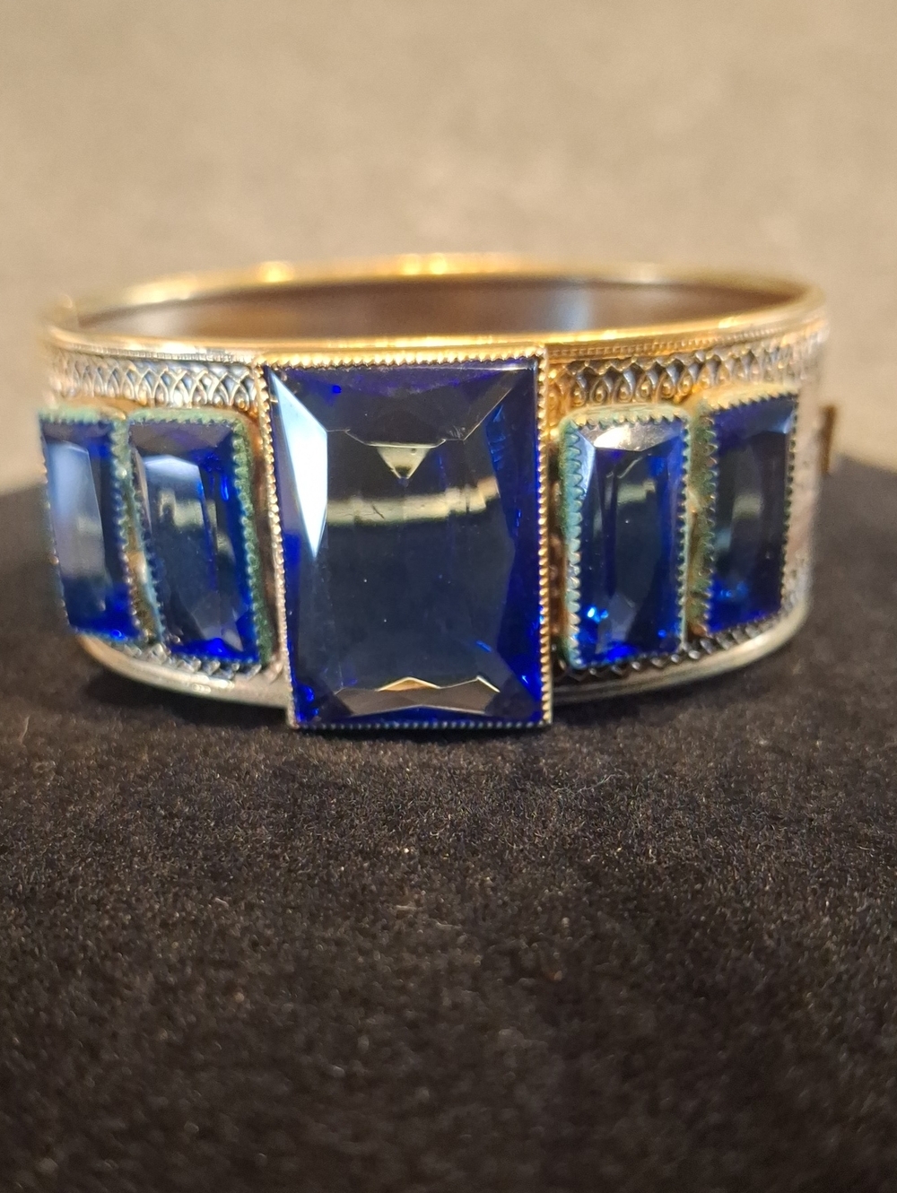Blue Stone Statement Cuff Bracelet